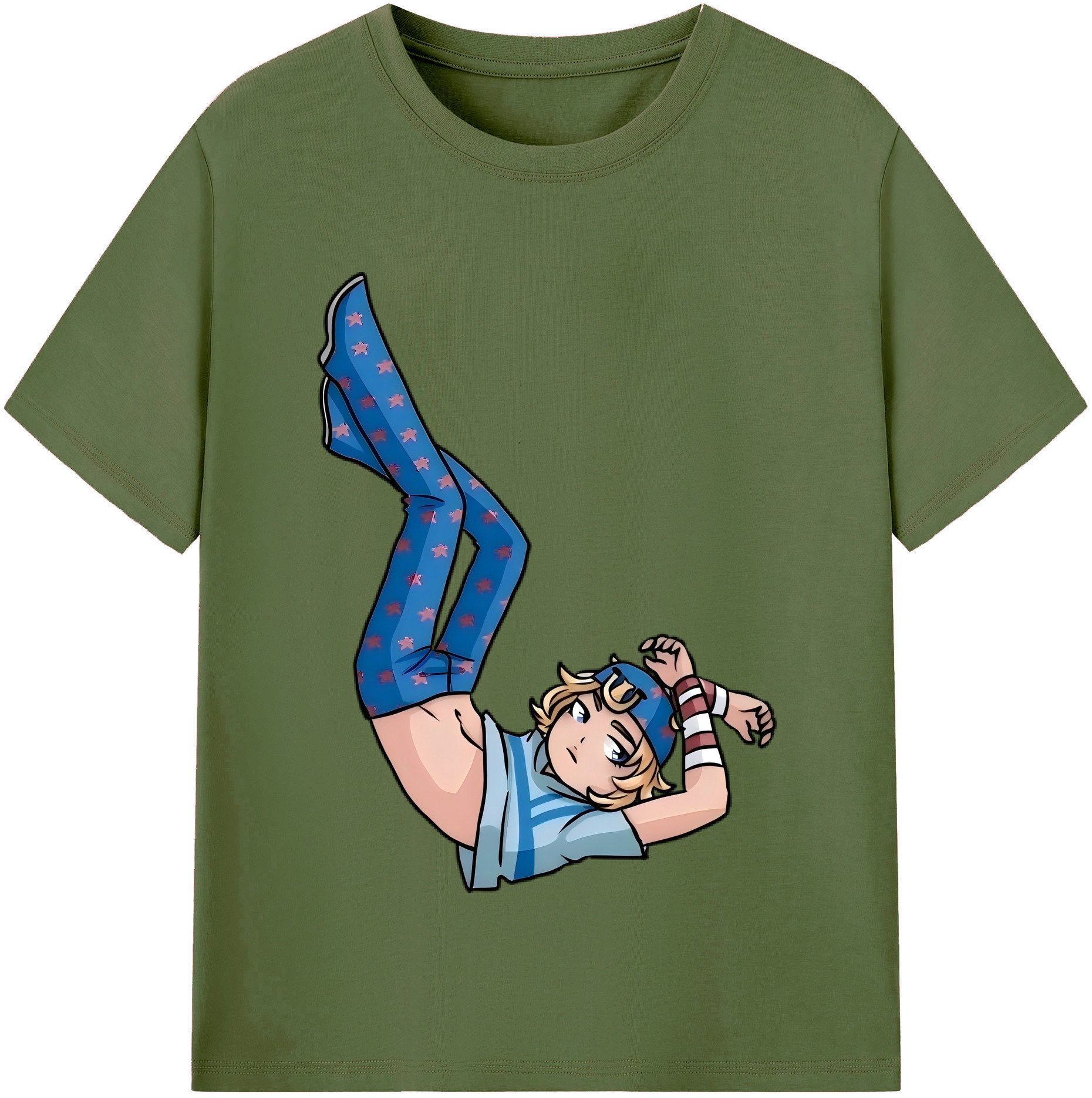 （画像用） ジョジョの奇妙な冒険 グイード?ミスタ JoJo's Bizarre Adventure Guido Mista 綿100％半袖Tシャツ（フロントプリント）